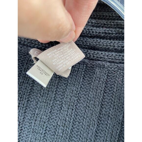 Chicos‎ Cardigan Womens Sz 1 Small Black Open Front Long Sleeve Collar Knit - Picture 4 of 10